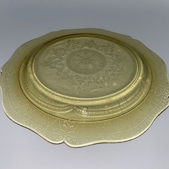 Vintage Federal Patrician Yellow Depression Glass Serving Plate Dish 11” - Picture 9 of 10